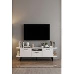 GOLDFALEZ TV Sehpası 160 cm Modern 3 Kapaklı Tv Sehpa Çok Amaçlı Konsol Ünitesi Mira 5038 Beyaz