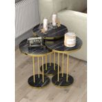 GOLDFALEZ Zigon Sehpa Terra Bendir Gold - Gold Bendir