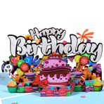 Goldglitzer Pop-Up Happy Birthday tebrik kartı, yetişkinler ve çocuklar için aşk doğum günü, boş not kartı ve zarflı, kız, oğul, anne, baba, arkadaş için katlanabilir kutlama kartı