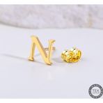 Goldkupe 14 Ayar Altın N Harf Küpe