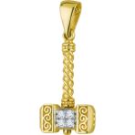 Goldkupe 14 Ayar Altın Viking Thor Çekici Kolye Ucu