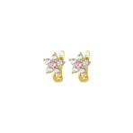 GOLDKUPE 8 Ayar Altın Pembe Taşlı Bebek Küpesi 1,11 gr