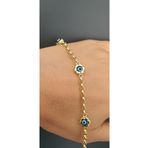 Goldlife jewellery Kız Bebek Çocuk Altın 14 Ayar Nazar Boncuklu Bileklik