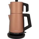Goldmaster Akasya Gold Xl 2200 Watt Patentli Damlatmayan Tasarımı Çelik Çay Makinesi ve Su Isıtıcısı - Bronz - Gold