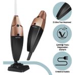 Goldmaster Dikey Elektrikli Süpürge 2 L Torbasız Kuru Kullanım Yıkanabilir Çift Filtre Güçlü Emiş - Siyah