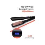 Goldmaster Gliss Keratin Kaplamalı Seramik Plaka Saç Düzleştirici - 210°C Ayarlanabilir Isı, Geniş Plaka, Saç Yıpranmasını Önler ve Parlaklık Kazandırır, Dijital Ekran, 360° Kablo, BY-5116, Siyah - standart