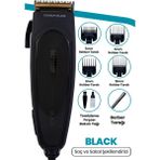 Goldmaster GM-8197 Black Kablolu Saç Kesme Makinesi Titanyum Bıçak Özellikleri ile 180 dk Kullanım - Siyah