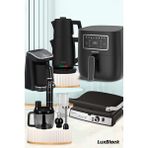 Goldmaster Luxblack 27 Parça Elektronik Evlilik Paketi Mutfak Çeyiz Seti Sıcak Hava Fritöz
