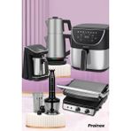 Goldmaster Proinox 22 Parça Airfryer Sıcak Hava Fritöz Avantajlı Elektronik Evlilik Paketi Mutfak Çeyiz Seti - Siyah