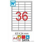 GoldMoon 2025 Laser A4 63x24 mm 100'lü Sayfa Etiketi