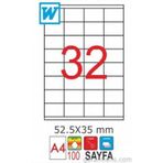 GoldMoon 2026 Laser A4 52.5x35 mm 100'lü Sayfa Etiketi