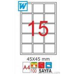 GoldMoon 2033 Laser A4 45x45 mm 100'lü Sayfa Etiketi