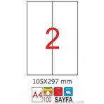 GoldMoon 2065 Laser A4 105x297 mm 100'lü Sayfa Etiketi