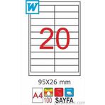 GoldMoon 2066 Laser A4 95x26 mm 100'lü Sayfa Etiketi