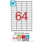 GoldMoon 2081 Laser A4 52.5x18 mm 100'lü Sayfa Etiketi