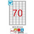 GoldMoon 2082 Laser A4 40x20 mm 100'lü Sayfa Etiketi