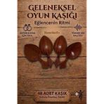 GoldPrestij 48 Adet Kutulu Ahşap Görünümlü Plastik Kaşık Oyun Havası Kaşığı Düğün Kına Eğlence Kaşığı Kısa Kaşık