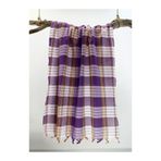 GOLDRİSE 2 ADET Klasik Hamam Peştemali 80x170 Cm Mor Renk Kese Hesiyeli