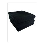 GOLDRİSE 3 Adet Siyah Mikrofiber El Yüz Kuaför Spor Havlusu Saç Boyası Tutmayan 50x90 Cm