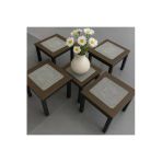 Goldroom Home Lüks Kordoneli Salon Ve Sehpa Takımı 7 Parça Gri/Krem