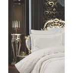 Goldroom Tesla Şönil Nakışlı Yatak Örtüsü - 250 x 240 cm - Krem