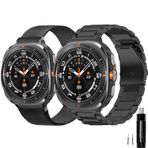 GOLDTOLUCK Paslanmaz Çelik Bant Samsung Galaxy Watch 7 Band Ultra 47mm (2024) Erkek Kadın Milanese Mesh Manyetik Şık Zarif Rahat İş Metal Paslanmaz Çelik
