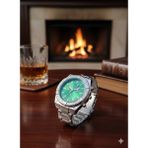 Goldwatches Lüks Tasarım Versage Stil Erkek Kol Saati Gümüş Yeşil Kadran Şık Çelik Erkek Kol Saati - Gümüş - Yeşil