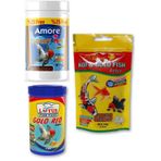 Goldy Mix %37 Protein Japon Balığı Yemi 125ml, Lotus 100ml Kutu, AHM 50gr Pellet ZipPack