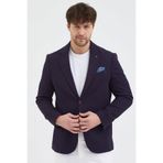 Golex Erkek Koyu Bordo Poliviskon Kumaşlı Slim Fit Kendinden Mendilli Mono Yaka Spor Blazer Ceket Koyu Bordo 52