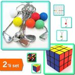 Golf Anahtarlık - Golf Severlere Özel + Zeka Küpü Sihirli Rubik - Hediyelik Ürünler - 2li Set U1T6F5