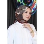 Gölge Çiçek Desen Mürdüm Soft Pamuk Eşarp
