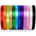 Golight Saten bant, hediye bandı, kurdele bandı, 12 renk, 22,5 m x 12 mm, saten bant, rulo, düğün, kumaş bant, dekoratif bant, saten bant, el işi, hediye paketi için