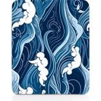 GoLite Classic - 22x18 Wave Gaming Oyuncu Mouse Pad Kaymaz Taban Büyük Klavye Fare Altlığı Mousepad - Mavi - Beyaz