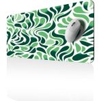 GoLite Classic - 70x30 Leaf Gaming Oyuncu Mouse Pad Kaymaz Taban Büyük Klavye Fare Altlığı Mousepad - Yeşil - Beyaz