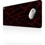 GoLite Classic - 70x30 Magma Gaming Oyuncu Mouse Pad Kaymaz Taban Büyük Klavye Fare Altlığı Mousepad - Kırmızı - Siyah