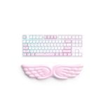 GoLite Kanat Şekilli Klavye Bilek Desteği Ergonomik Konforlu Memory Foam Kaymaz Taban Bilek Yastığı (Pembe)