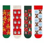 Goma Goma Socks Kardan Adam, Geyik Ve Hediye Temalı 4’Lü Yılbaşı Çorap Seti