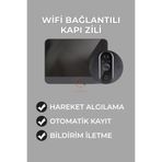 GoMarkt 720P HD Wi-Fi Video Kapı Zili 4.3 inç Renkli Ekranlı, Gece Görüşü ve Hareket Sensörü