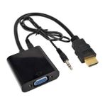 Gomax HDMI To VGA Dönüştürücü + Ses Kablosu - Siyah