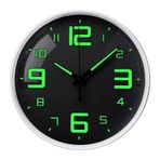 GOMETY Işıklı duvar saati, sessiz, tik tak sesi çıkarmaz, 30 cm sessiz kuvars duvar saati, pille çalışır, modern cam ışıklı duvar saati, oda, ev, yatak odası, ofis, okul, mutfak için (beyaz)