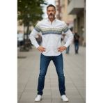 Gömlek Galerisi Erkek Dar Kesim Pano Desen Uzun Kollu Spor Gömlek - Yeşil - Beyaz - 2XL