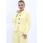 Gömlek Yaka Klasik Ceket-Sarı - 44