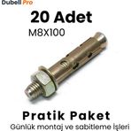 Gömlekli Çelik Dübel M8X100 (20 Adet) - Pratik Paket