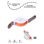 GoMobile Kablo Dağınıklığına Son Çift Uçlu Makaralı Kendinden Toplamalı Android Ios Usb Başlık Şarj Kablosu