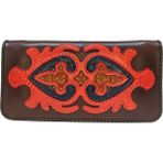 Gön El Yapımı (HANDMADE) Çok Bölmeli Hakiki Deri Kadın Cüzdan Isfahan 40020 - Acı Kahve