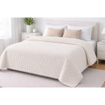 Gön Ev ve Otel Tekstili 220 x 240 cm Çift Kişilik Polyester Battaniye – Yumuşak Dokulu, Kışlık - Krem