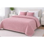 Gön Ev ve Otel Tekstili 220 x 240 cm Çift Kişilik Polyester Battaniye – Yumuşak Dokulu, Kışlık - Pudra