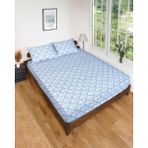 Gön Ev ve Otel Tekstili Desenli Lastikli Çarşaf Seti 180 × 200 cm + 2 Adet 50 × 70 cm Yastık Kılıfı - Mavi - 180x200