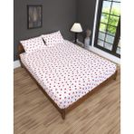 Gön Ev ve Otel Tekstili Kalp Desenli Lastikli Çarşaf Seti 180 × 200 cm + 2 Adet 50 × 70 cm Yastık Kılıfı - 180X200 - Renkli