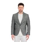 Gonca Ekose Erkek Siyah Mono Yaka Slim Fit Blazer Ceket Siyah 52